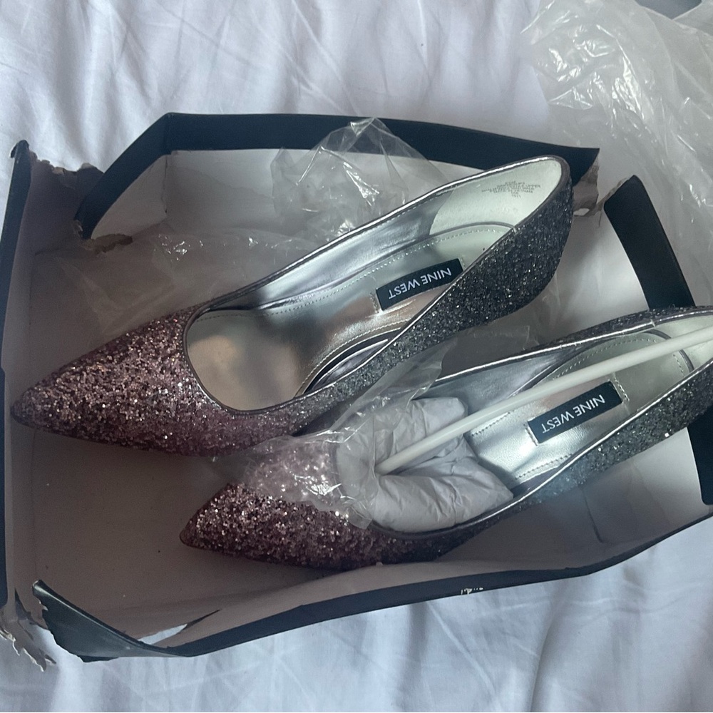 Nine West Pink and silver ombre Glitter Heels